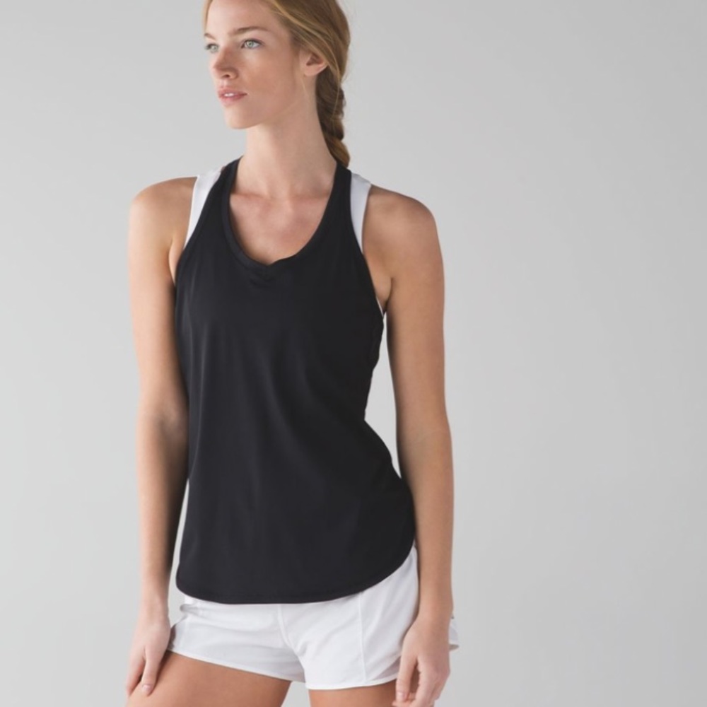 Lululemon Fast Lane Singlet Tank Top Size 8 in Black